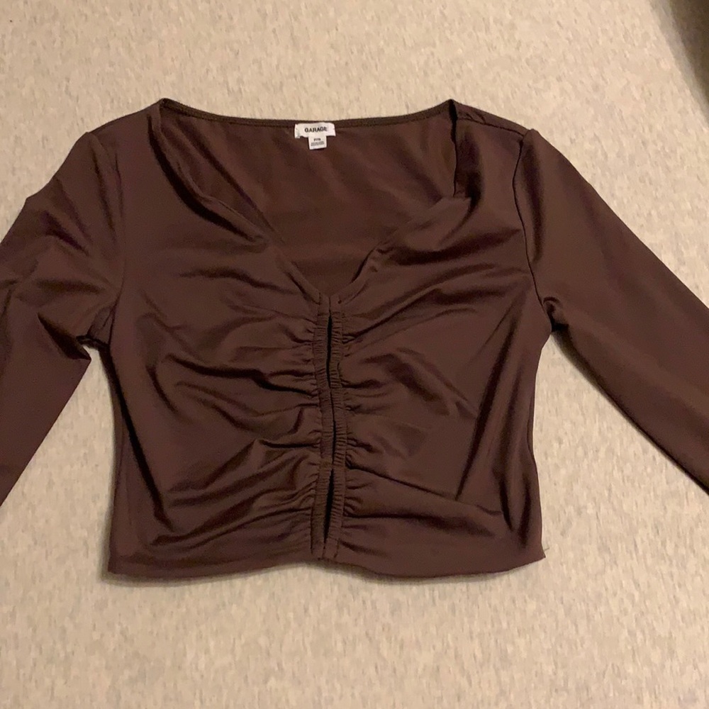 Garage brown long sleeve top